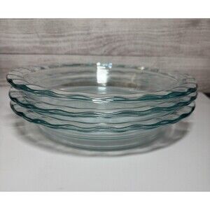 3 Pcs.Vintage Pyrex 209 9.5 In 24 Cm  Pie Plate Clear 100th Anniversary USA Made